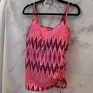 NWT Beach House Pink Patterned Women's Tankini Top Size 8